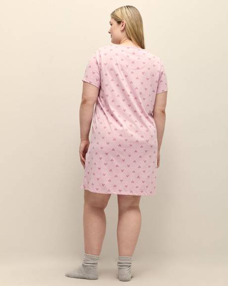 Chemise de nuit en tricot chiné à motif de coeurs - ti Voglio