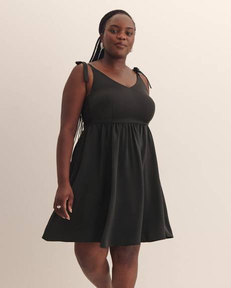 Satin Fit and Flare Sleeveless Dress - Addition Elle
