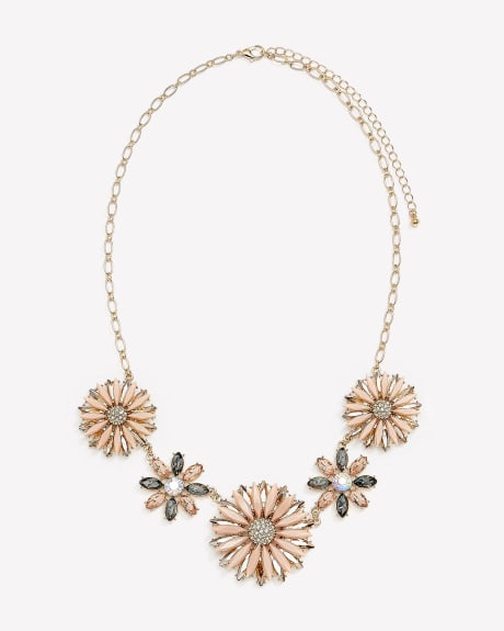 Short Necklace with Floral Stones - Addition Elle