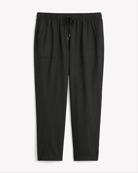 Linen Blend Tapered Leg Pant