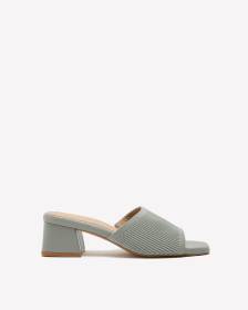 Extra Wide Width, Knit Mule Sandal with Flared Heel