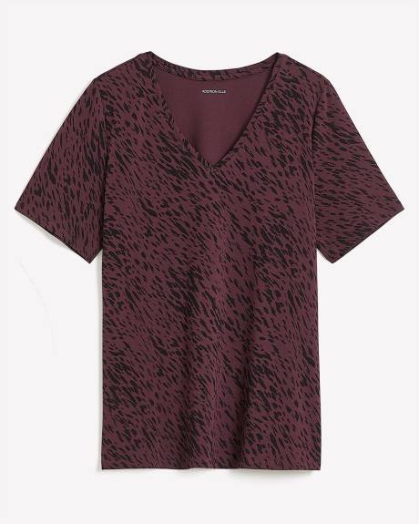T-shirt encolure en V, coupe silhouette - Addition Elle - Essentiels PENN.