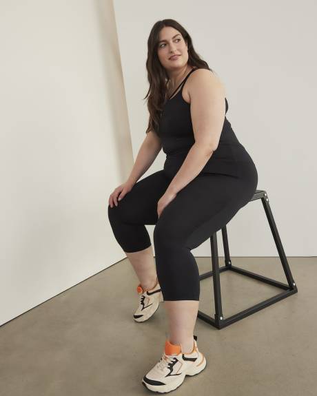 Legging noir court, tissu responsable - Active Zone