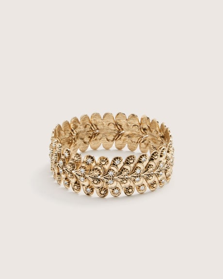 Cast Paisley Leaf Elastic Bracelet