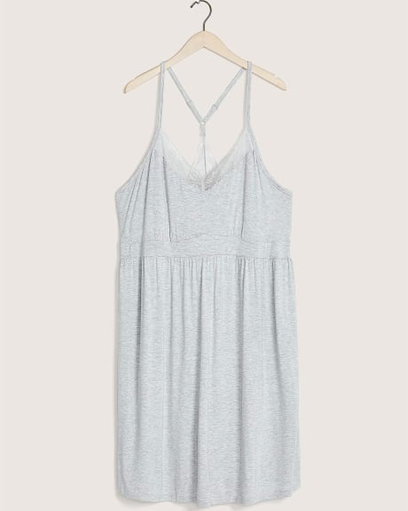 Responsible Heather Knit Chemise With Lace - ti VOGLIO
