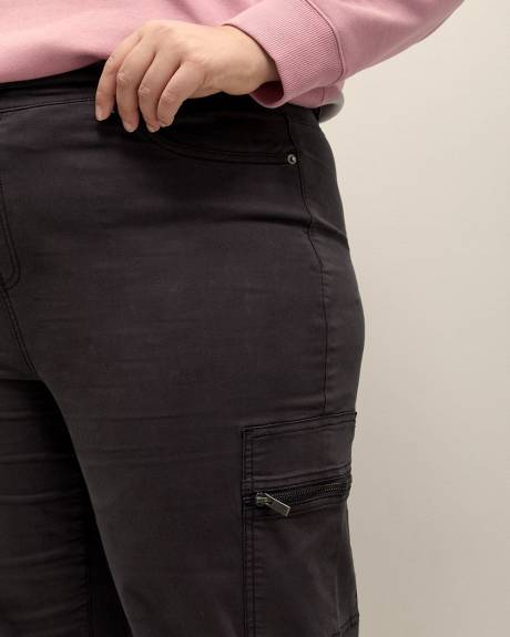 Pantalon cargo mode à jambe droite, petite