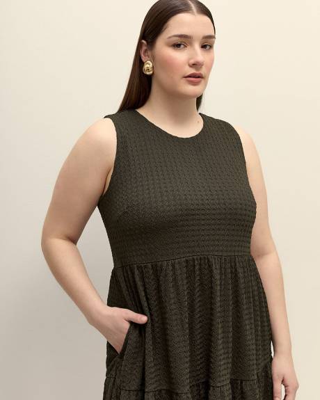 Robe évasée sans manches en tricot texturé - Addition Elle