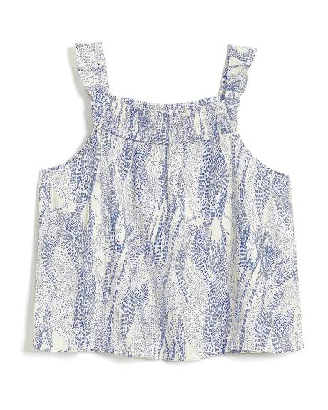 Responsible, Printed Blouse with Elastic Neckline