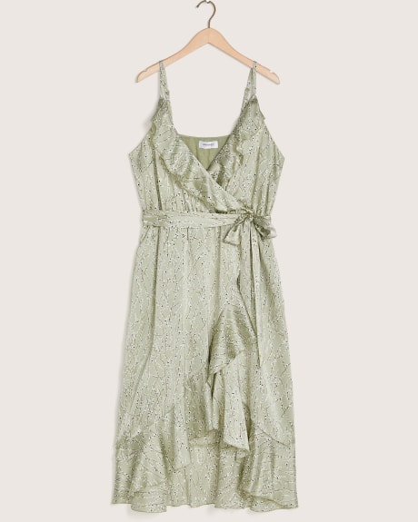 Wrap Dress With Straps and Ruffles - Addition Elle