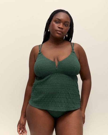 Textured Tankini Top with V-Wire Neckline