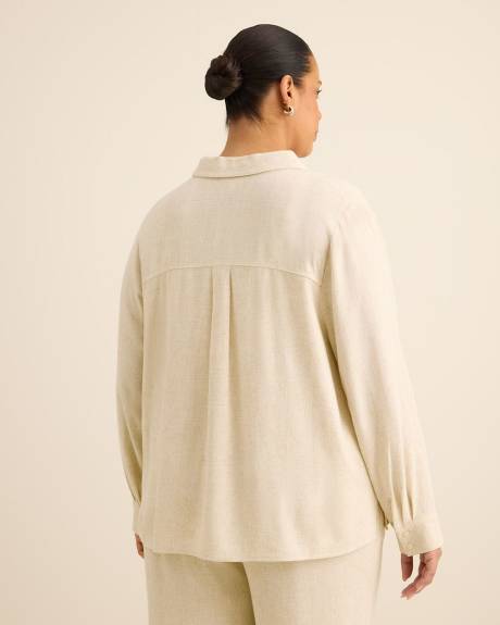 Chemisier en lin m&eacute;lang&eacute;