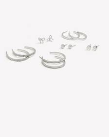 Boucles d'oreilles orn&eacute;es de papier scintillant, ens. de 6