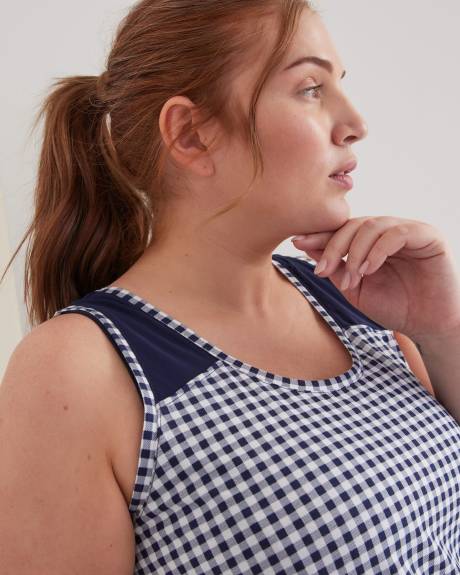 Crewneck Tank Top with Mesh Insert - Active Zone