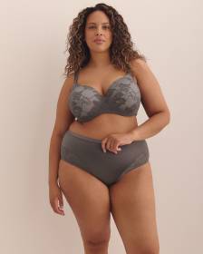 Grey Underwire Lace T-Shirt Bra - Déesse Collection