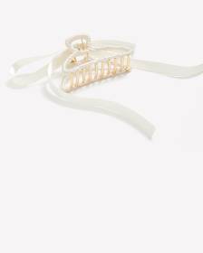 Metal Hair Claw with Ribbon Bow