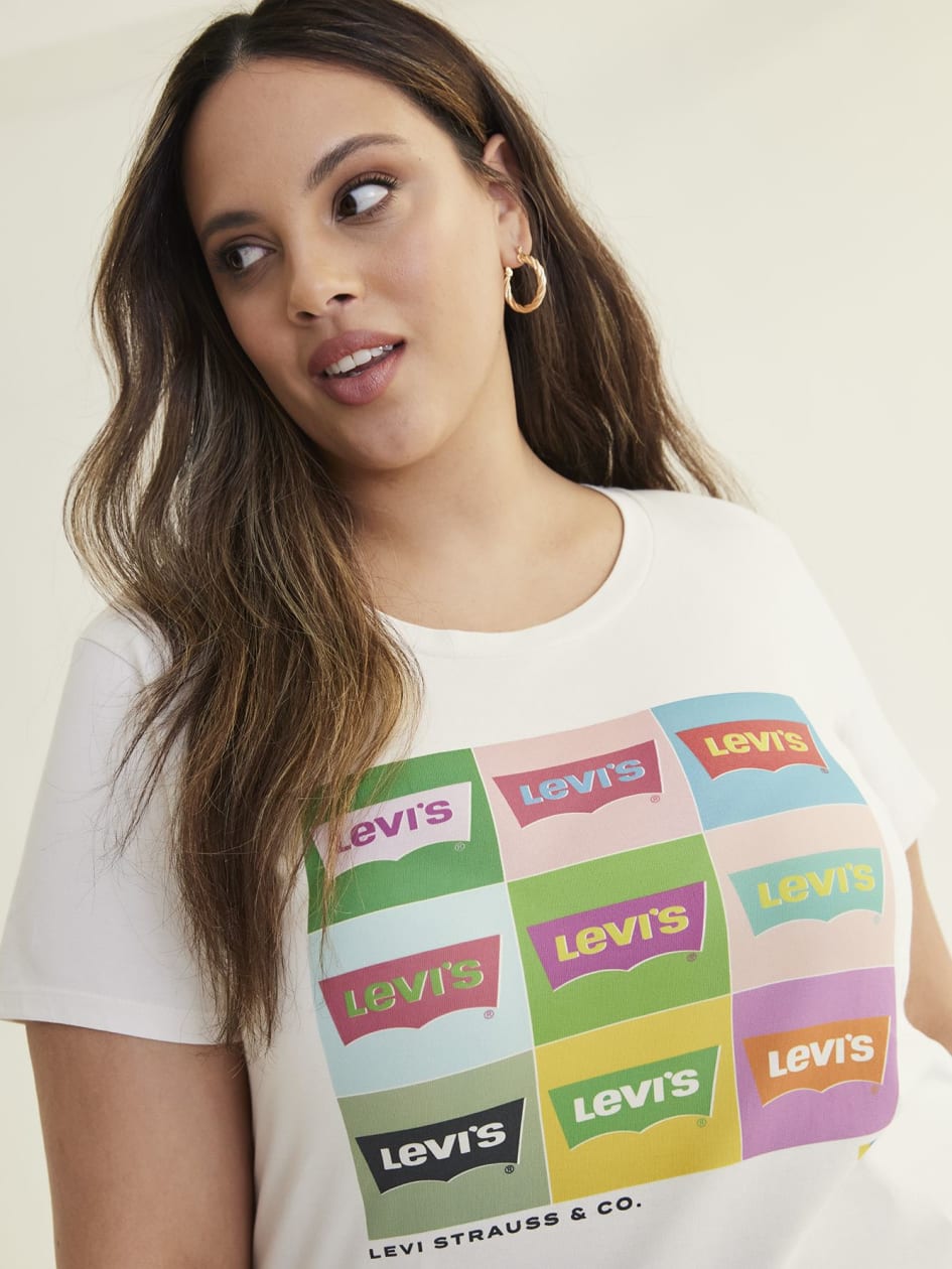 Perfect Crewneck Tee with Popart Grid Print - Levi's