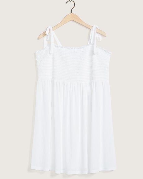 Cover-Up Dress With Smocking and Tie Straps