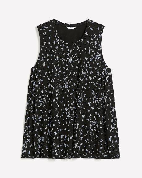 Long Sleeveless Floral Swing Top