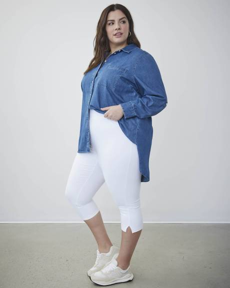 Fashion White Denim Capri Legging