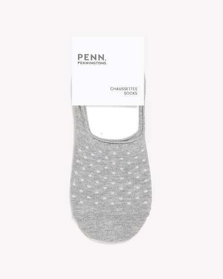 Chaussettes invisibles grises à mini pois