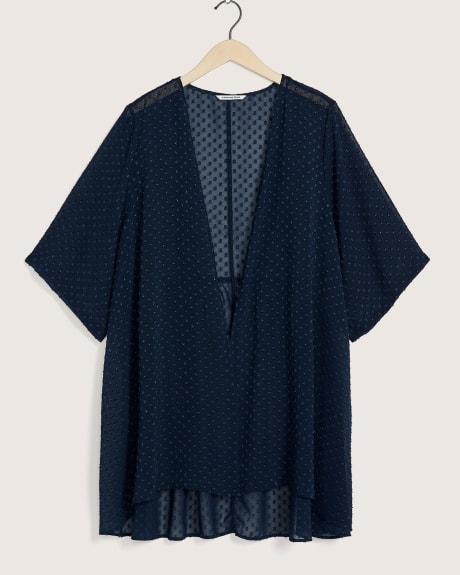 Elbow-Sleeve Kimono Tunic