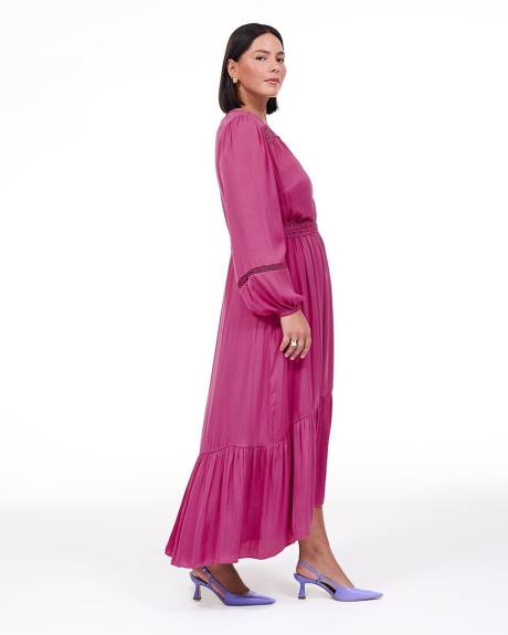 Fit-and-Flare Maxi Dress with Crochet Details - Addition Elle