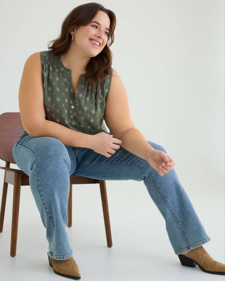 Sleeveless Challis Tunic