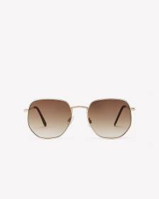 Lunettes de soleil carrées en métal doré