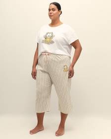 Pyjama Capri Pant with Garfield Floral Print - ti Voglio