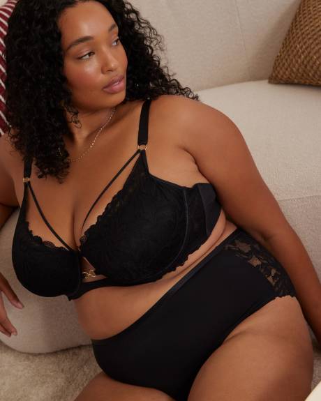 Sexy Black Cheeky Panty with Lace Back - Déesse Collection