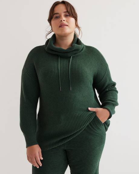 Folded Cowl Neck Sweater - Active Zone