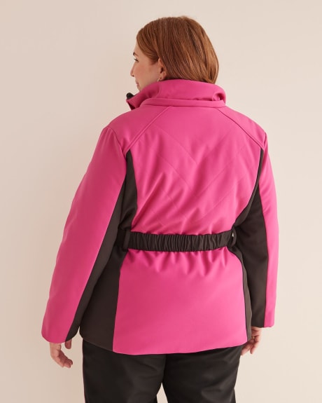 Manteau d'hiver matelassé rose et noir, tissu responsable - Active Zone