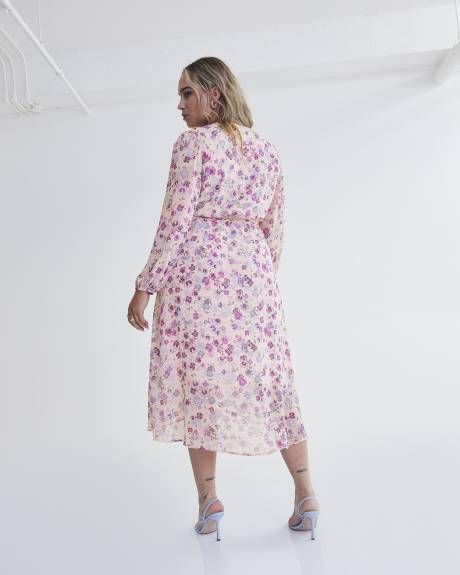 Floral Georgette Midi Wrap Dress - Addition Elle