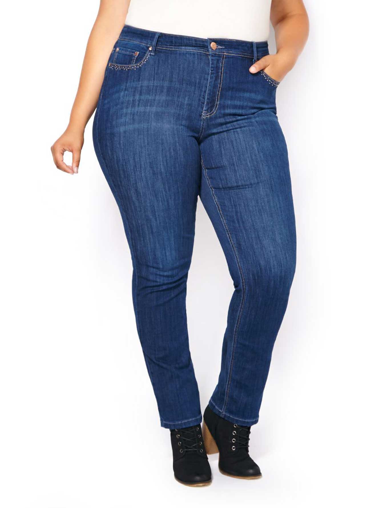 d/c JEANS Slightly Curvy Fit Straight Leg Jean Penningtons