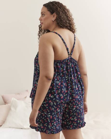 Camisole de pyjama à motif de fruits, coupe trapèze, tissu responsable - ti Voglio