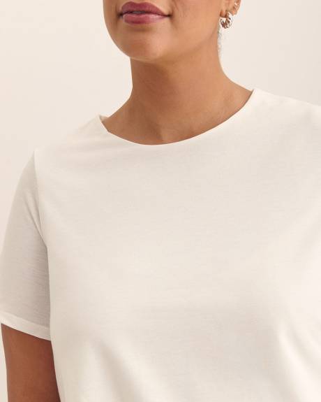 Bubble-Hem Short-Sleeve Top
