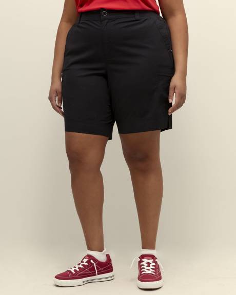 Cotton Bermuda with Ribbed Waistband