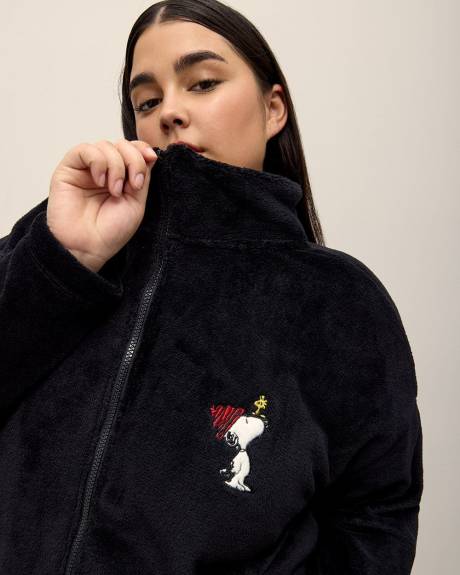Manteau noir duveteux de Snoopy - ti Voglio