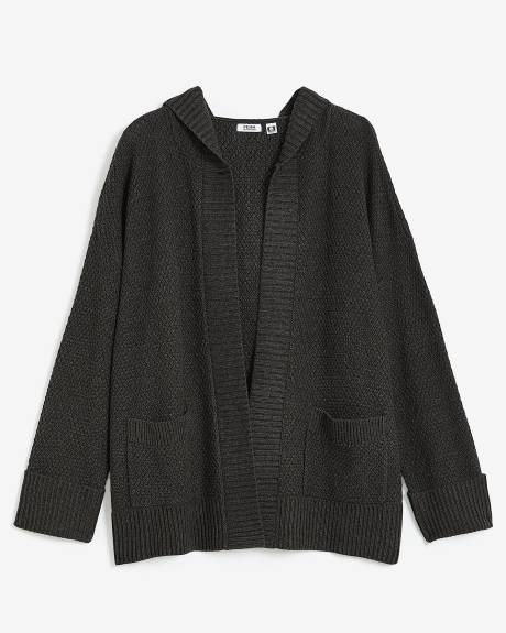 Cardigan ouvert à capuche