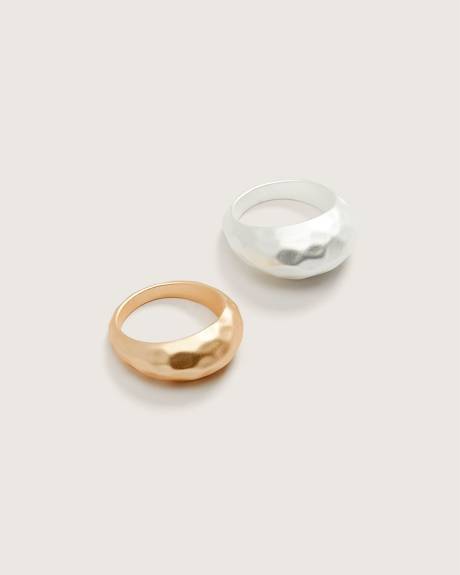 Hammered Rings, Set of 2