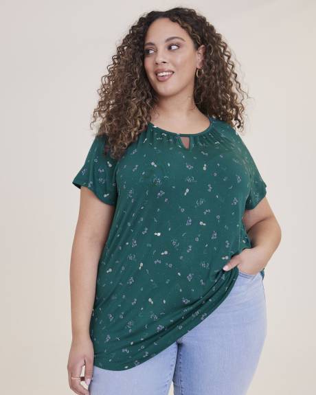 Responsible, Printed Short-Sleeve Knit Tunic