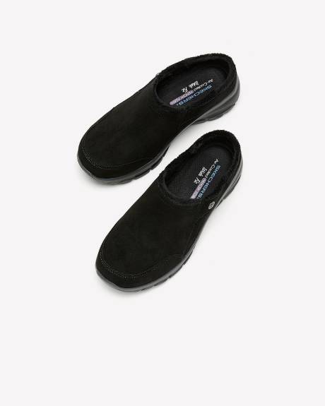Wide Width, Black Open-Back Lined Mule - Skechers