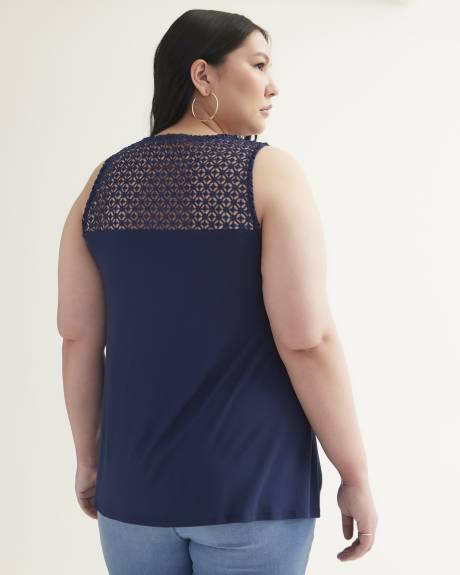Responsible, Sleeveless Knit Top with Crochet