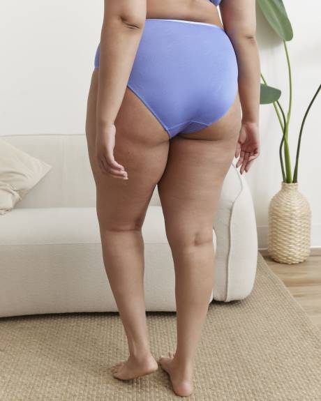 Culotte échancrée bleue avec dentelle - Déesse Collection