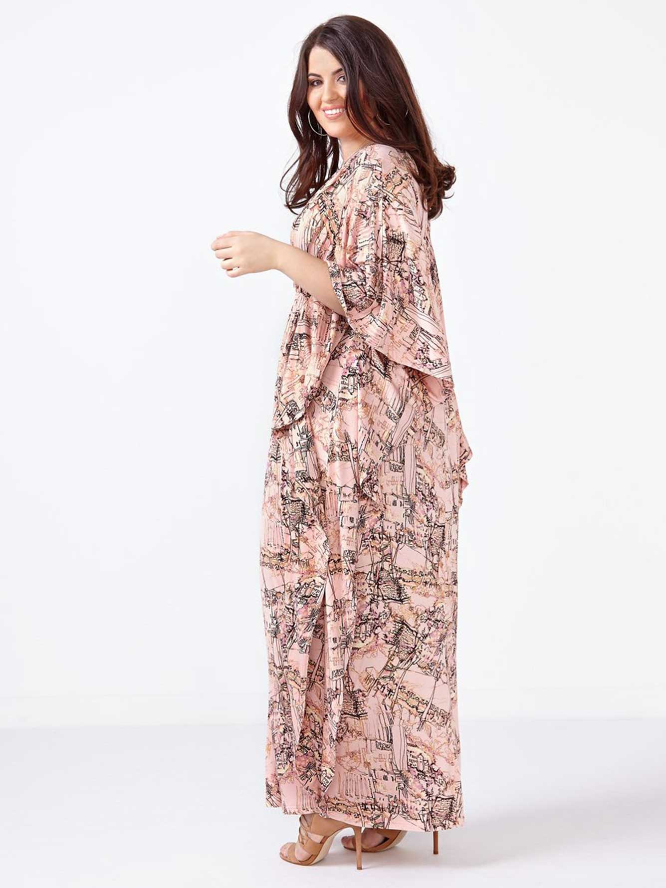 MELISSA McCARTHY 3/4 Sleeve Printed Maxi Dress | Penningtons