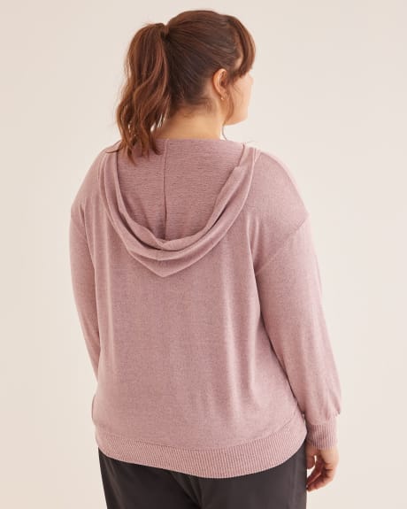 Long Sleeve V-Neck Hoodie - Active Zone