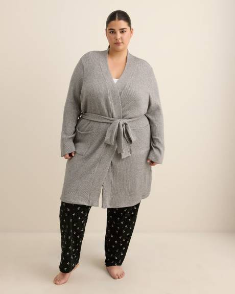 Robe de chambre grise à texture gaufrée - ti Voglio