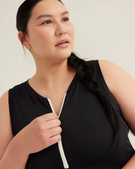 Camisole noire à demi-zip - Active Zone