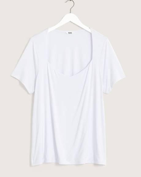 Short-Sleeve A-Line Knit Top
