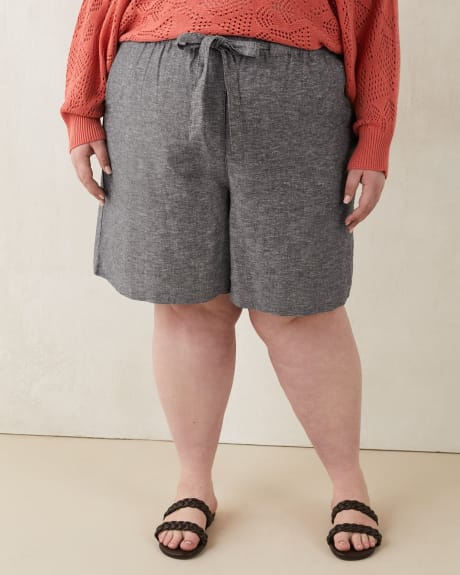 Crosshatch Linen Blend Shorts